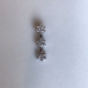 Drop flower diamond pendant necklace, 14k